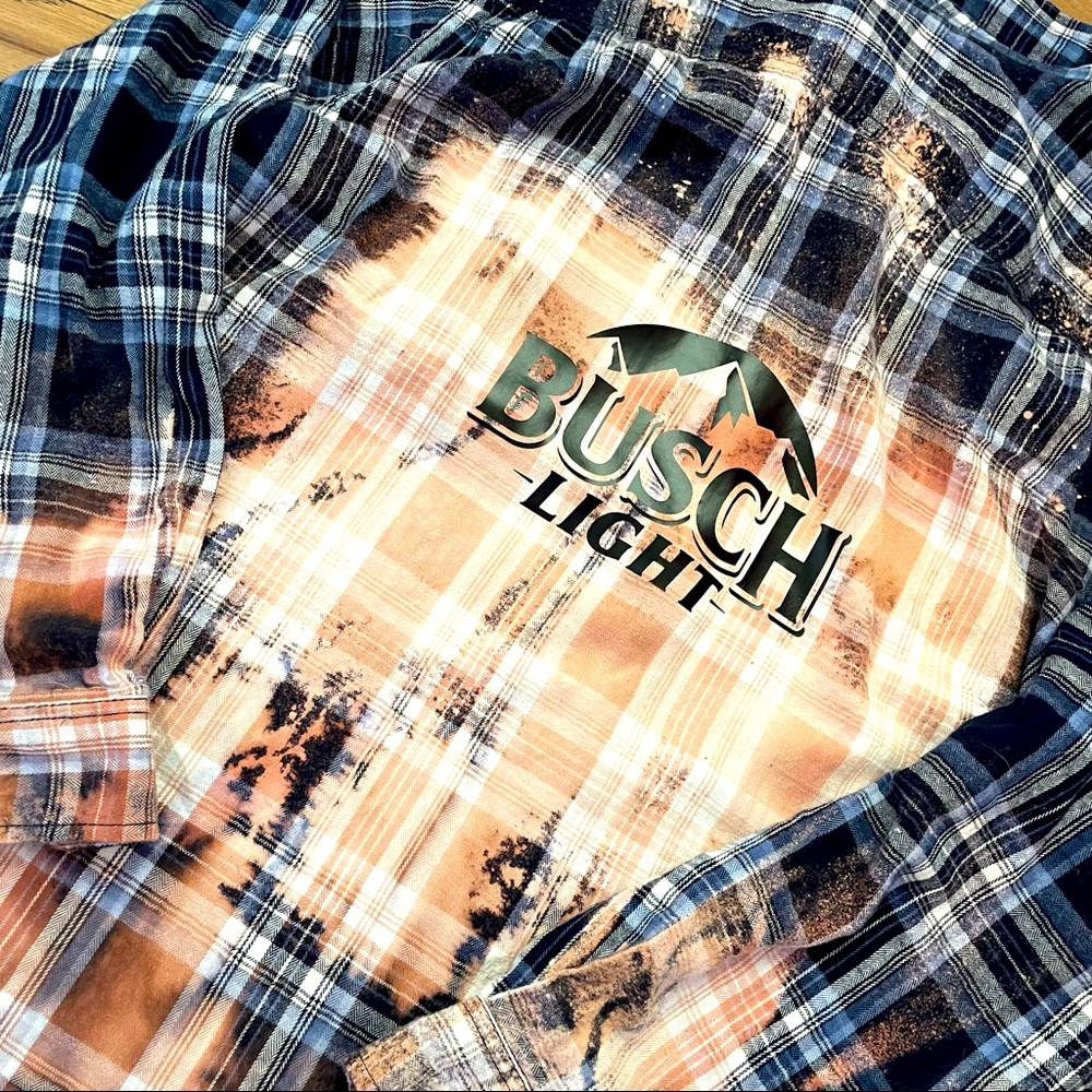 🍻One of a kind Busch light Mens 3XL flannel🍻 - Picture 3 of 7